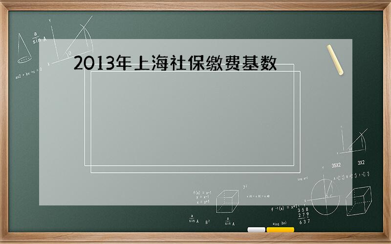 2013年上海社保缴费基数