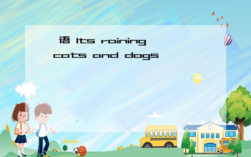 俚语 Its raining cats and dogs