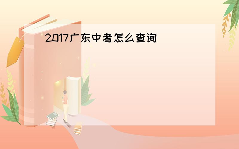 2017广东中考怎么查询