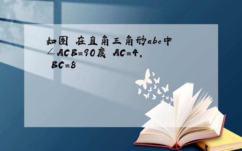 如图 在直角三角形abc中 ∠ACB＝90度 AC＝4, BC＝8