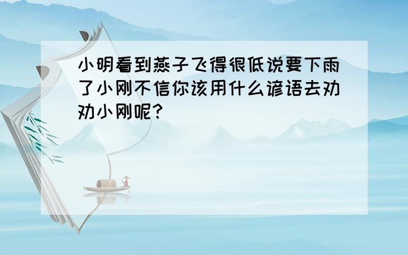 小明看到燕子飞得很低说要下雨了小刚不信你该用什么谚语去劝劝小刚呢?