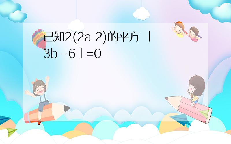 已知2(2a 2)的平方 丨3b-6丨=0