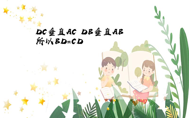 DC垂直AC DB垂直AB 所以BD=CD