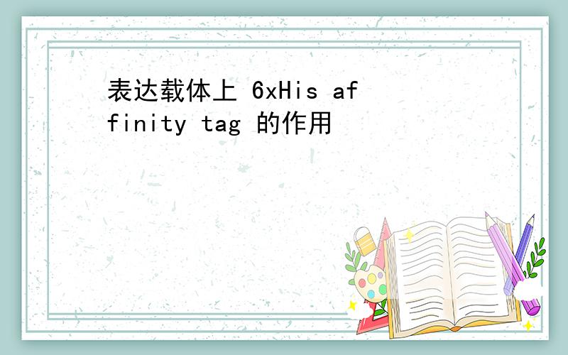 表达载体上 6xHis affinity tag 的作用