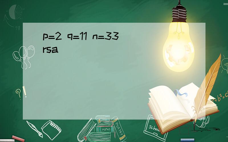 p=2 q=11 n=33 rsa