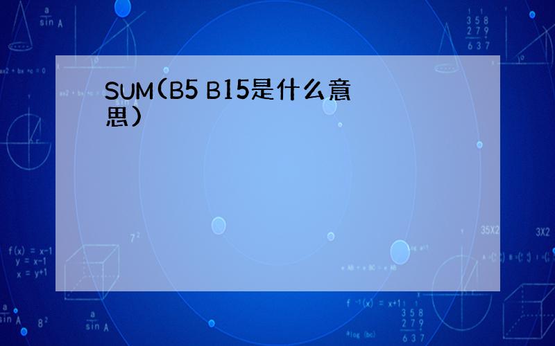 SUM(B5 B15是什么意思)
