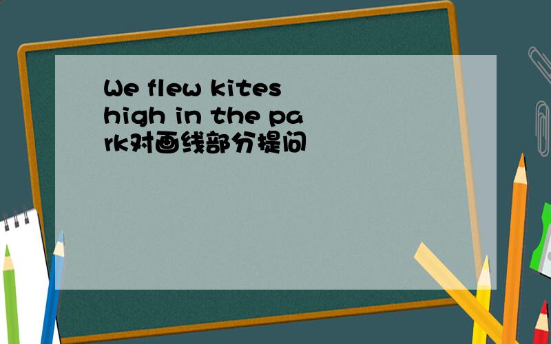 We flew kites high in the park对画线部分提问