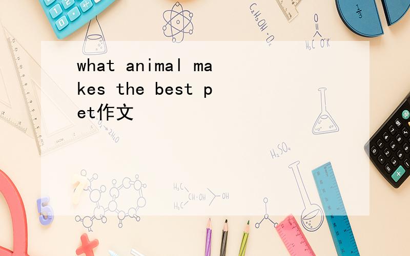 what animal makes the best pet作文