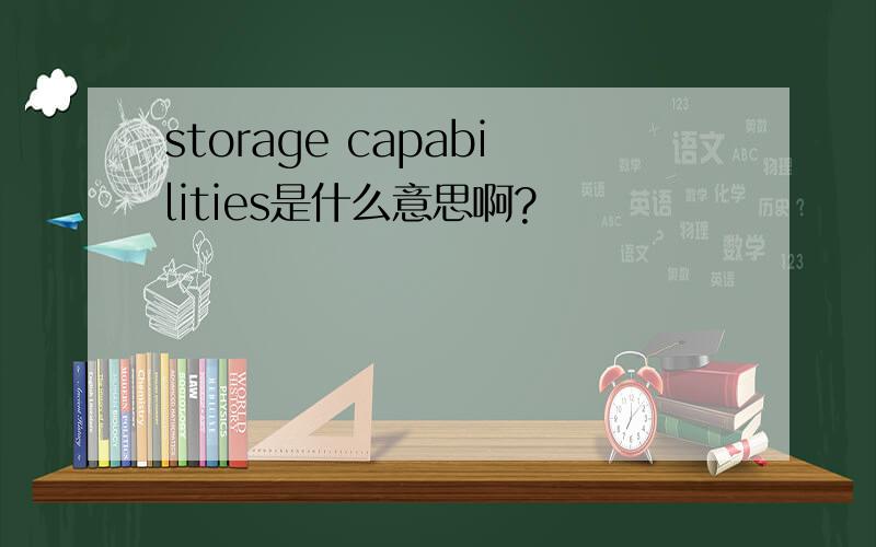 storage capabilities是什么意思啊?