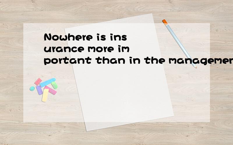 Nowhere is insurance more important than in the management o