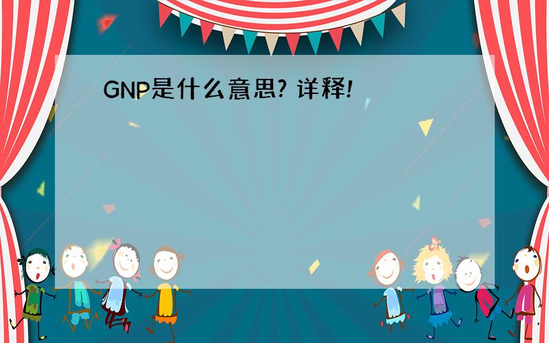 GNP是什么意思? 详释!