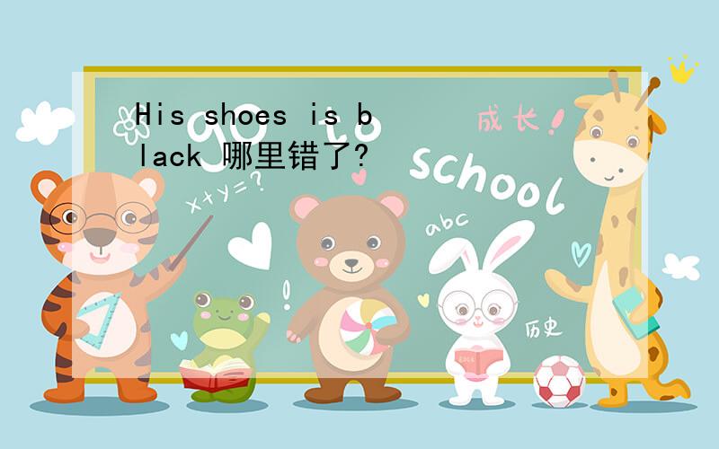 His shoes is black 哪里错了?