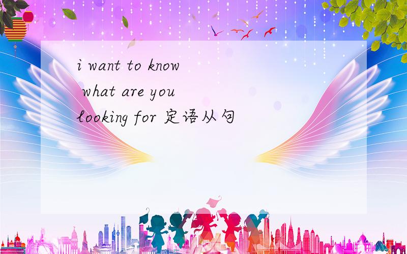 i want to know what are you looking for 定语从句