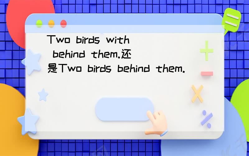 Two birds with behind them.还是Two birds behind them.