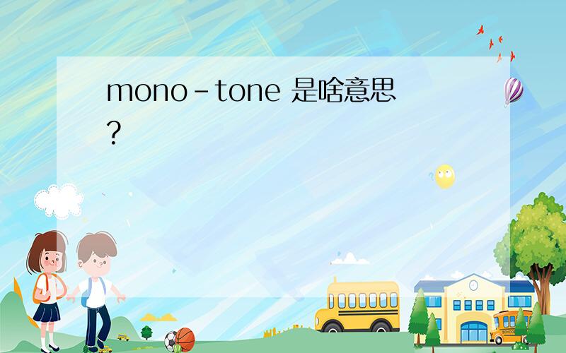mono-tone 是啥意思?