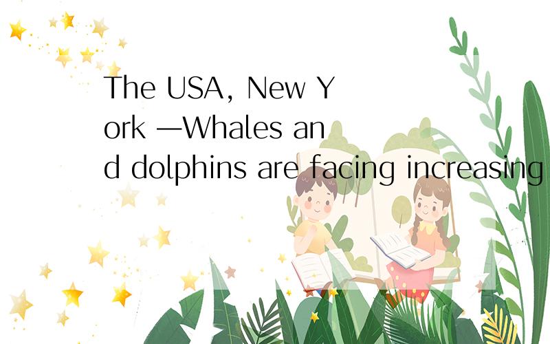 The USA, New York —Whales and dolphins are facing increasing