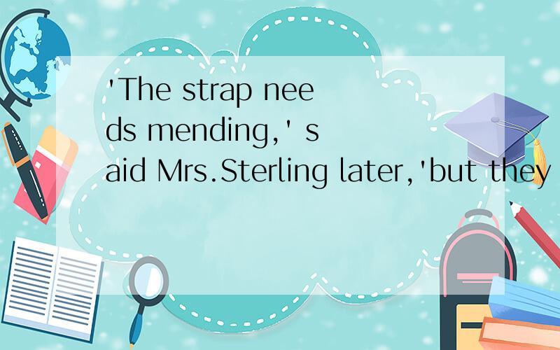 'The strap needs mending,' said Mrs.Sterling later,'but they