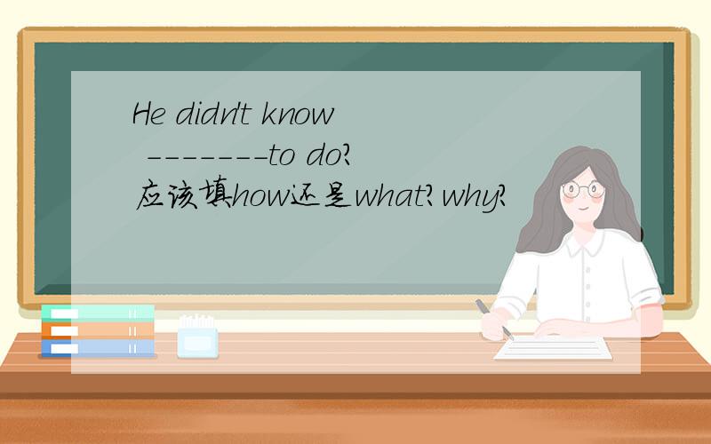 He didn't know -------to do?应该填how还是what?why?