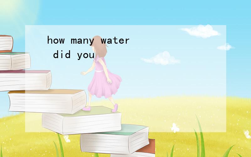 how many water did you