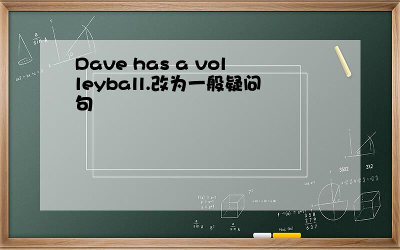 Dave has a volleyball.改为一般疑问句