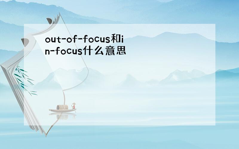 out-of-focus和in-focus什么意思