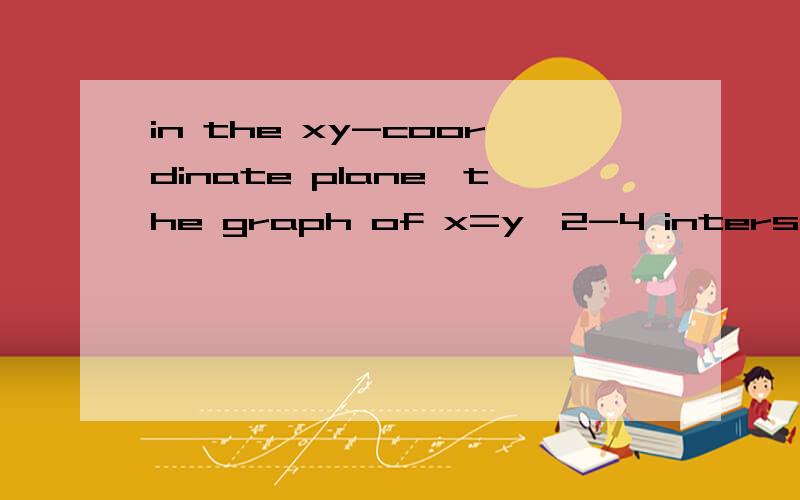 in the xy-coordinate plane,the graph of x=y^2-4 intersects l