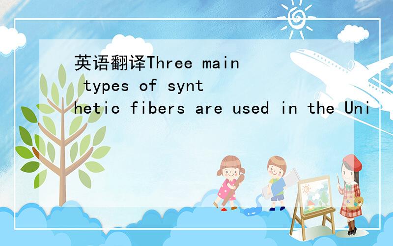 英语翻译Three main types of synthetic fibers are used in the Uni