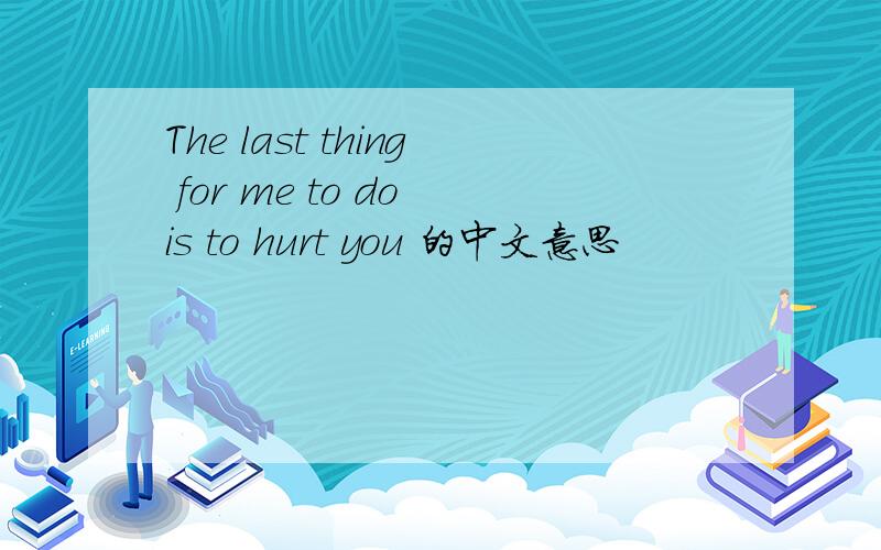 The last thing for me to do is to hurt you 的中文意思