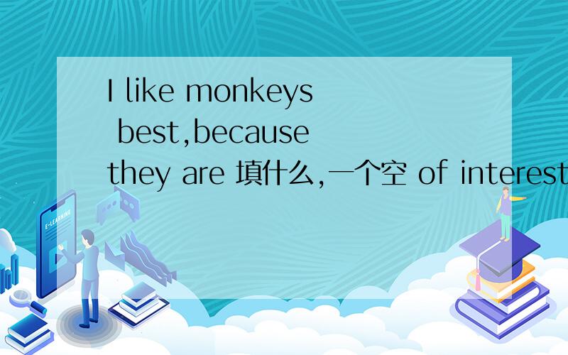 I like monkeys best,because they are 填什么,一个空 of interesting