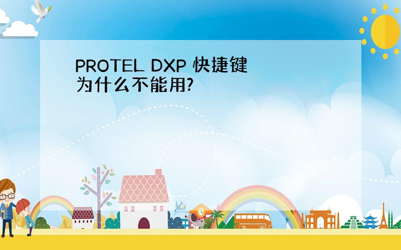 PROTEL DXP 快捷键为什么不能用?