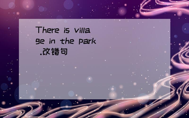 There is village in the park .改错句