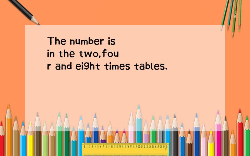 The number is in the two,four and eight times tables.