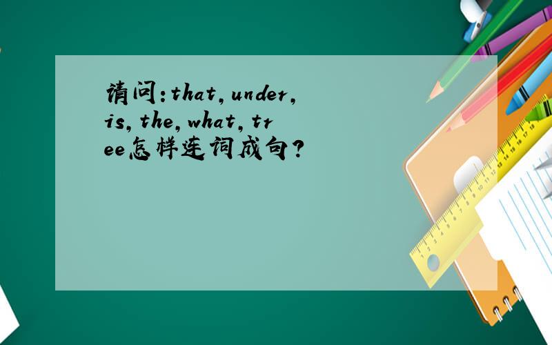 请问:that,under,is,the,what,tree怎样连词成句?