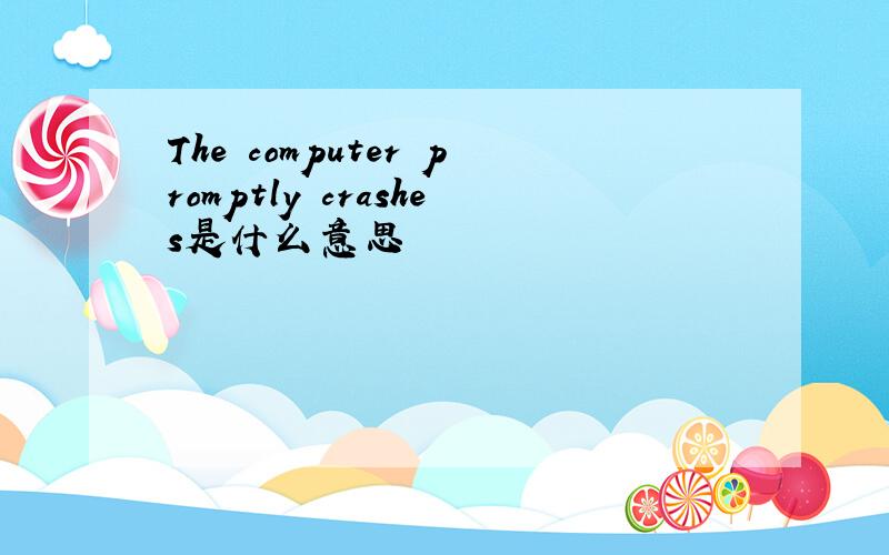 The computer promptly crashes是什么意思