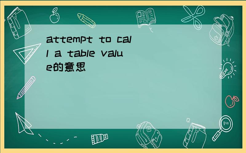 attempt to call a table value的意思