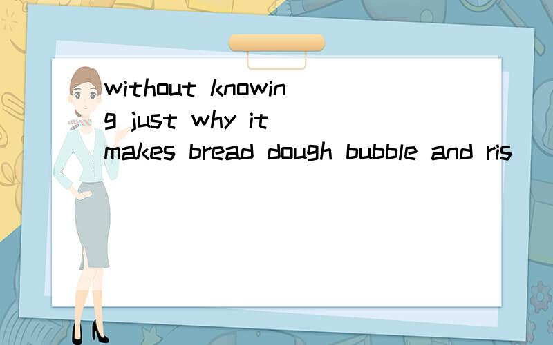 without knowing just why it makes bread dough bubble and ris