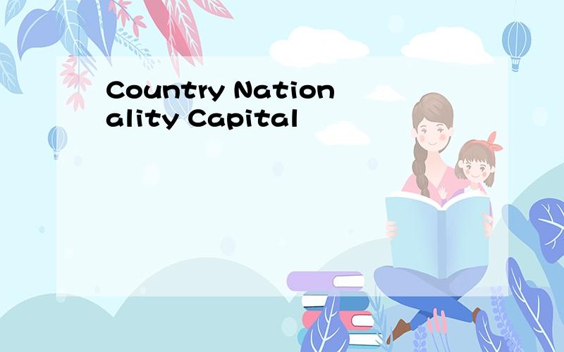 Country Nationality Capital