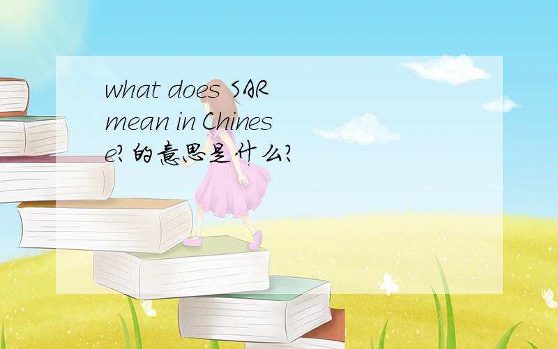 what does SAR mean in Chinese?的意思是什么?