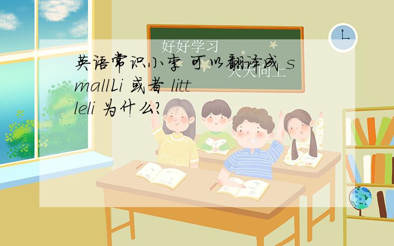 英语常识小李 可以翻译成 smallLi 或者 littleli 为什么?