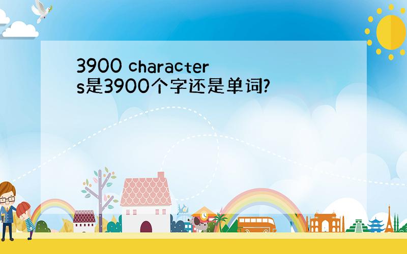 3900 characters是3900个字还是单词?