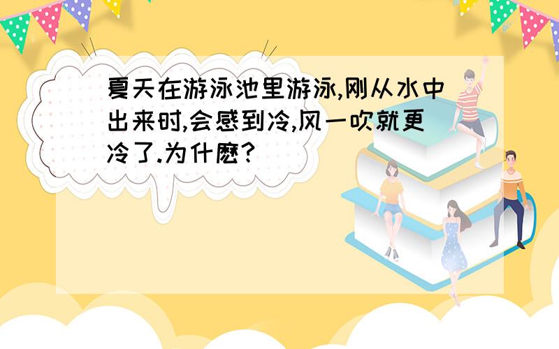 夏天在游泳池里游泳,刚从水中出来时,会感到冷,风一吹就更冷了.为什麽?