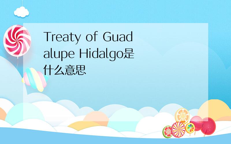 Treaty of Guadalupe Hidalgo是什么意思