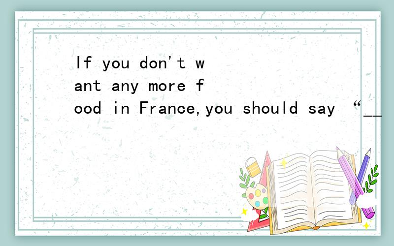 If you don't want any more food in France,you should say “__