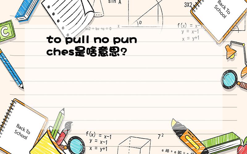 to pull no punches是啥意思?