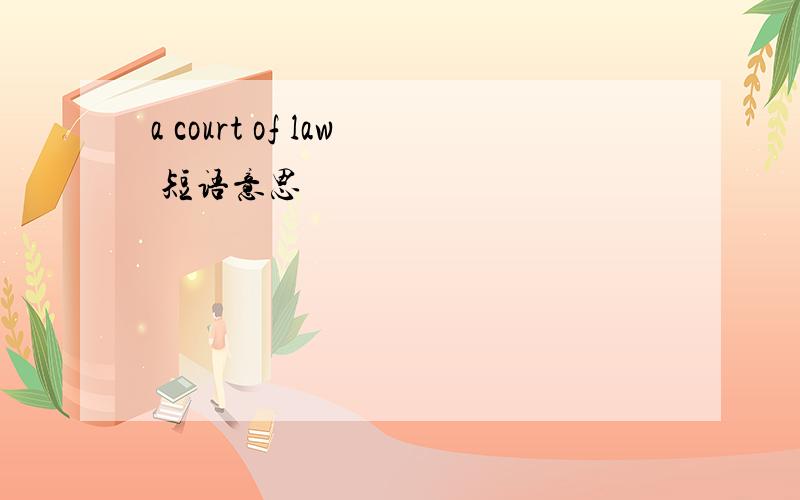 a court of law 短语意思