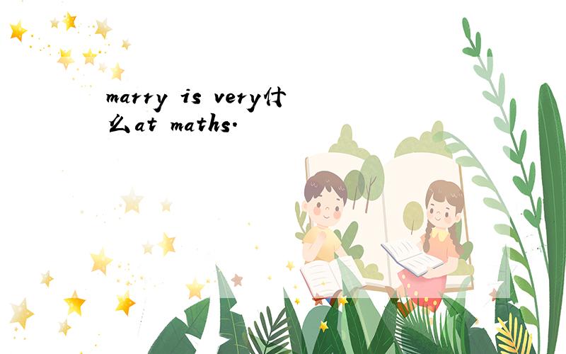marry is very什么at maths.