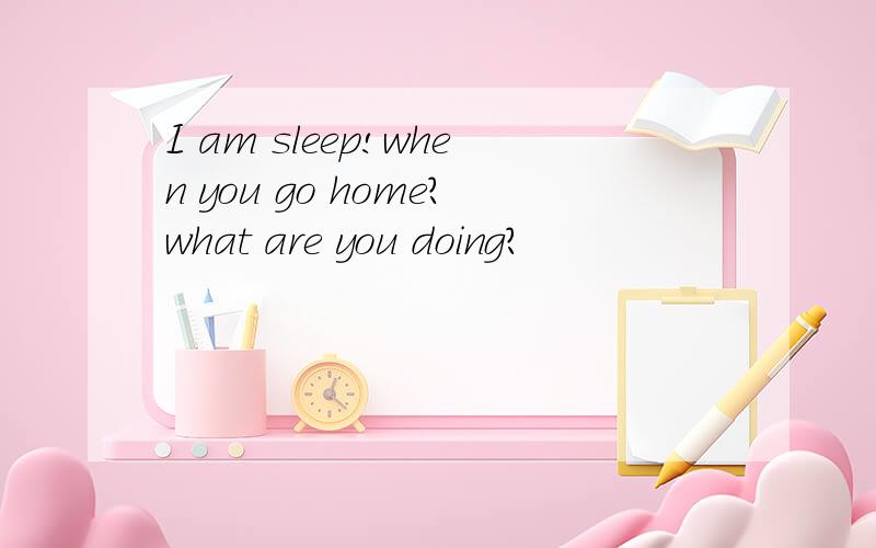 I am sleep!when you go home?what are you doing?