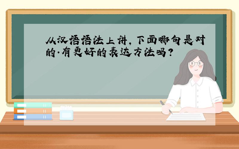 从汉语语法上讲,下面哪句是对的.有更好的表达方法吗?