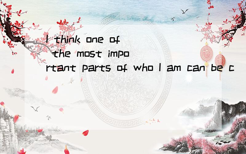 I think one of the most important parts of who I am can be c