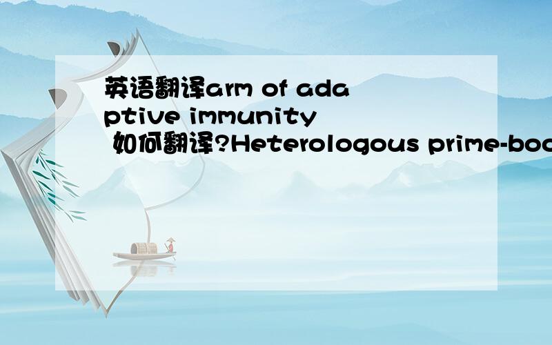 英语翻译arm of adaptive immunity 如何翻译?Heterologous prime-boost v